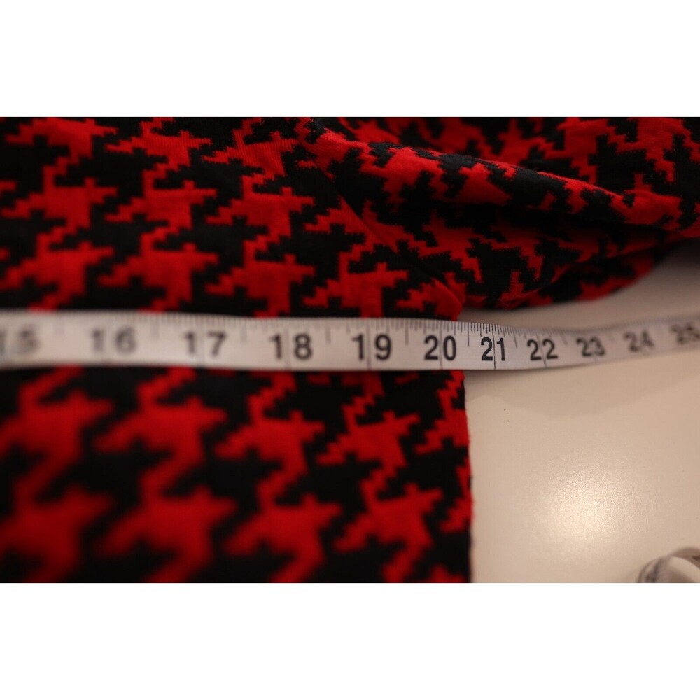 Vintage Victoria Morgan Red Black Houndstooth Corporate Goth Blazer Jacket 10 - Picture 2 of 12